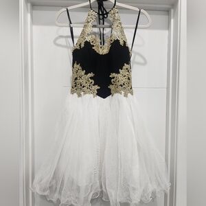 Blondie Nites black, white and gold formal dress size 3